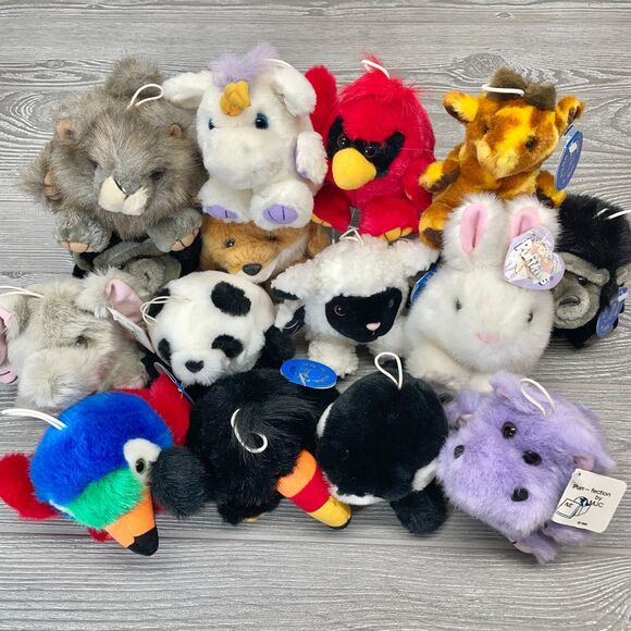 Vintage Swibco Puffkins MJC Purr-fection Mixed Plush Lot of 15 Animals Most NWT - Picture 1 of 12